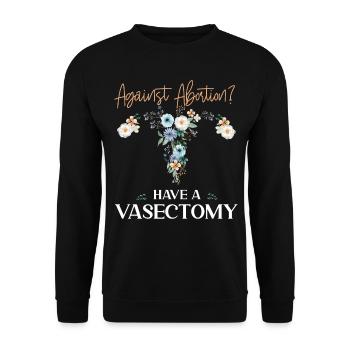 Feminist Flower Floral Against - Unisex Sweatshirt - black - Front - Alina (178cm) & Michal (187cm)