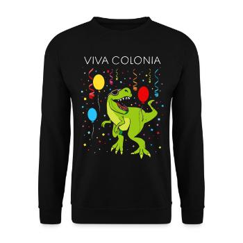 Carnival Confetti Viva Colonia Tyrannosaurus Rex - Unisex Sweatshirt - black - Front - Alina (178cm) & Michal (187cm)