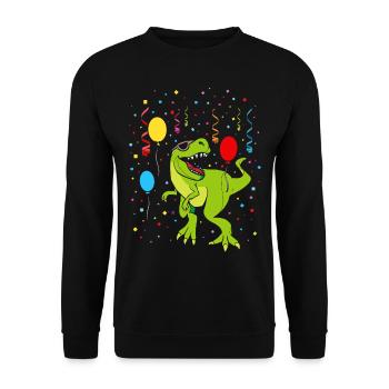 Carnaval Carnaval Carnaval Confettis T-Rex Dino - Sweat-shirt Unisexe - noir - Devant - Alina (178cm) & Michal (187cm)