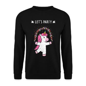 Carnaval de la licorne Carnaval des confettis Carnaval des femmes - Sweat-shirt Unisexe - noir - Devant - Alina (178cm) & Michal (187cm)