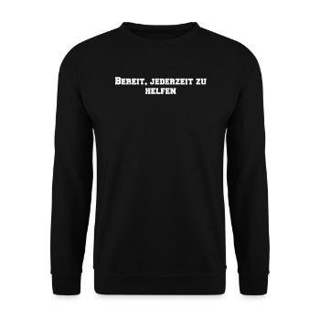 Feuerwehr - Bereit, jederzeit zu helfen - Unisex Pullover - Schwarz - Vorne - Alina (178cm) & Michal (187cm)