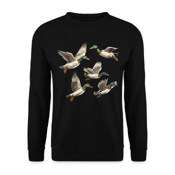 Flying Mallards Duck Farm Animal Duck Birds Lover - Unisex Sweatshirt - black - Front - Alina (178cm) & Michal (187cm)