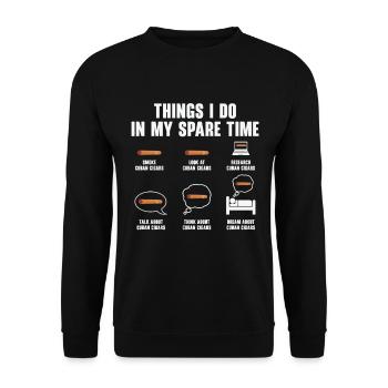 Cigar Smoking Cigars Smoker - Unisex Sweatshirt - black - Front - Alina (178cm) & Michal (187cm)
