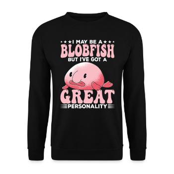 Ich Kann Ein Blobfish-besitzer Sein Blobfishes - Unisex Pullover - Schwarz - Vorne - Alina (178cm) & Michal (187cm)