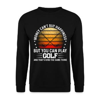L’argent n’achète pas le bonheur, mais vous pouvez jouer au golf - - Sweat-shirt Unisexe - noir - Devant - Alina (178cm) & Michal (187cm)