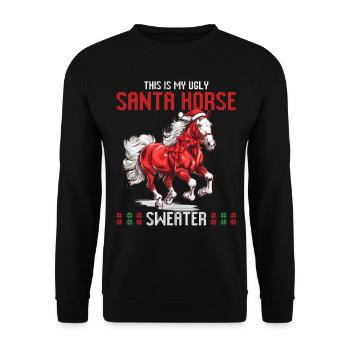 This is my Santa Horse Christmas Sweater - Unisex Sweatshirt - black - Front - Alina (178cm) & Michal (187cm)