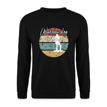 Wakeboarding Retro - Unisex Pullover - Schwarz - Vorne - Alina (178cm) & Michal (187cm)