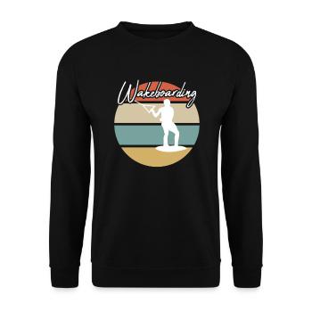 Wakeboarding Retro - Unisex Pullover - Schwarz - Vorne - Alina (178cm) & Michal (187cm)