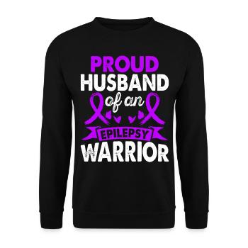 Husband of the Epilepsy Warrior Month of - Unisex Sweatshirt - black - Front - Alina (178cm) & Michal (187cm)