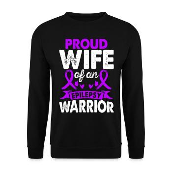 Wife of Epilepsy Warrior Awareness Month - Unisex Sweatshirt - black - Front - Alina (178cm) & Michal (187cm)