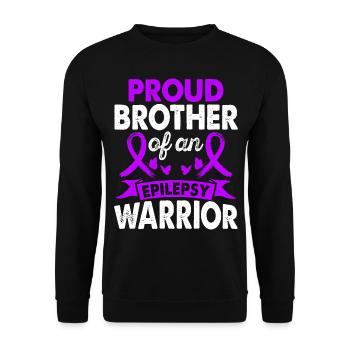 Brother of Epilepsy Warrior Awareness Month - Unisex Sweatshirt - black - Front - Alina (178cm) & Michal (187cm)
