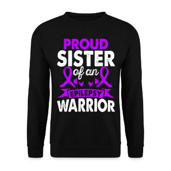 Sister of the Epilepsy Warrior Month of the - Unisex Sweatshirt - black - Front - Alina (178cm) & Michal (187cm)