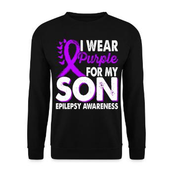Wear purple for the month of the - Unisex Sweatshirt - black - Front - Alina (178cm) & Michal (187cm)