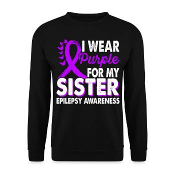Portez du violet pour le Mois de la sensibilisation - Sweat-shirt Unisexe - noir - Devant - Alina (178cm) & Michal (187cm)
