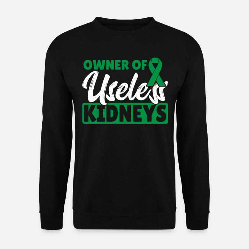 Besitzer von nutzlosen Nieren Grüne Schleife - Unisex Pullover - Schwarz