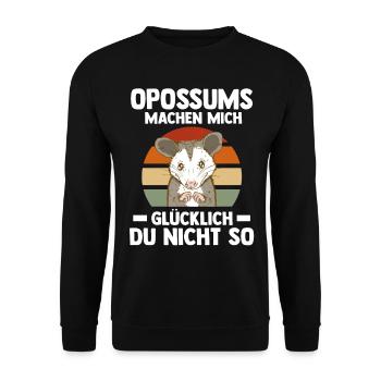 Opossum - Unisex Pullover - Schwarz - Vorne - Alina (178cm) & Michal (187cm)