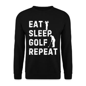 Eat Sleep Golf Repeat - Golfing Golf Player Golfer - Sweat-shirt Unisexe - noir - Devant - Alina (178cm) & Michal (187cm)
