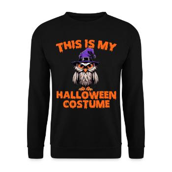 This is my Halloween costume owl for kids - Unisex Sweatshirt - black - Front - Alina (178cm) & Michal (187cm)