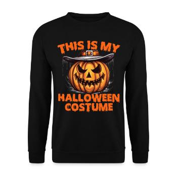 This Is My Halloween Costume Pumpkin Kids - Unisex Sweatshirt - black - Front - Alina (178cm) & Michal (187cm)