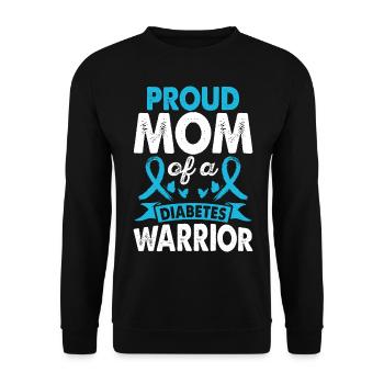 Mama Of Diabetes Warrior Awareness Month Blau - Unisex Pullover - Schwarz - Vorne - Alina (178cm) & Michal (187cm)