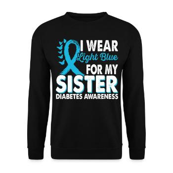 Portez du bleu clair pour prendre conscience de - Sweat-shirt Unisexe - noir - Devant - Alina (178cm) & Michal (187cm)
