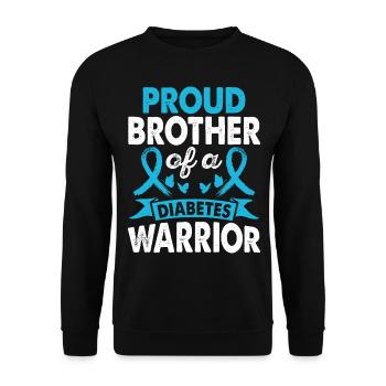Brother Of Diabetes Warrior Awareness Month Blue - Unisex Sweatshirt - black - Front - Alina (178cm) & Michal (187cm)