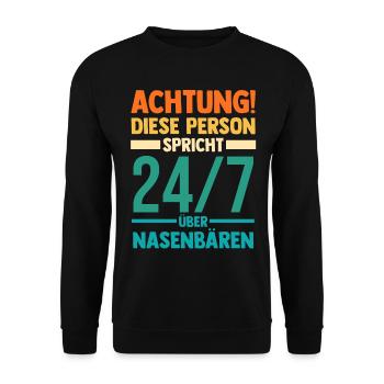 Nasenbär - Unisex Pullover - Schwarz - Vorne - Alina (178cm) & Michal (187cm)