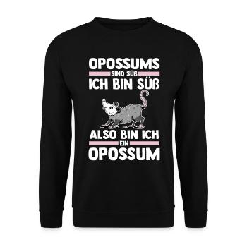 Opossum - Unisex Pullover - Schwarz - Vorne - Alina (178cm) & Michal (187cm)