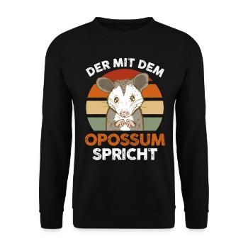 Opossum - Unisex Pullover - Schwarz - Vorne - Alina (178cm) & Michal (187cm)