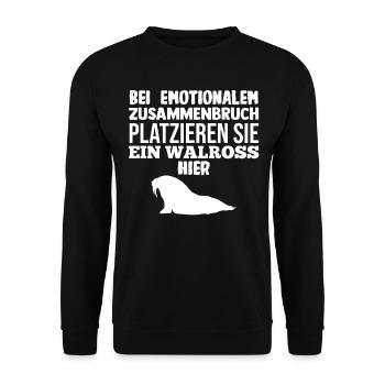 Walross - Unisex Pullover - Schwarz - Vorne - Alina (178cm) & Michal (187cm)