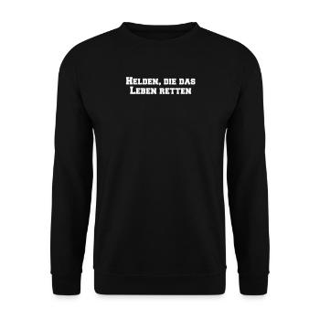 Feuerwehr - Helden, die das Leben retten - Unisex Pullover - Schwarz - Vorne - Alina (178cm) & Michal (187cm)