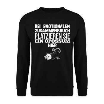 Opossum - Unisex Pullover - Schwarz - Vorne - Alina (178cm) & Michal (187cm)