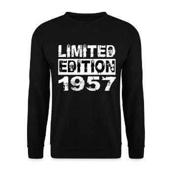 Limited Edition 1957 Geburtstag 1957 Geburtstag - Unisex Pullover - Schwarz - Vorne - Alina (178cm) & Michal (187cm)