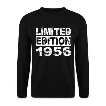 Limited Edition 1956 Geburtstag 1956 Geburtstag - Unisex Pullover - Schwarz - Vorne - Alina (178cm) & Michal (187cm)