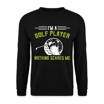 Je suis un joueur de golf Rien ne me fait peur - Joueur de golf - Sweat-shirt Unisexe - noir - Devant - Alina (178cm) & Michal (187cm)