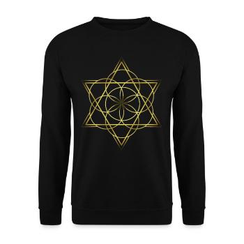 Cercles - Étoile - Étoiles - Graphisme - Géométrie - Sweat-shirt Unisexe - noir - Devant - Alina (178cm) & Michal (187cm)