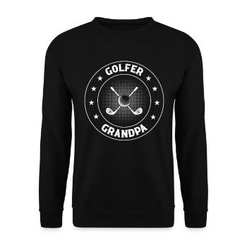 Golf Player Grandpa Golfer - Golfer Grandpa - Unisex Pullover - Schwarz - Vorne - Alina (178cm) & Michal (187cm)