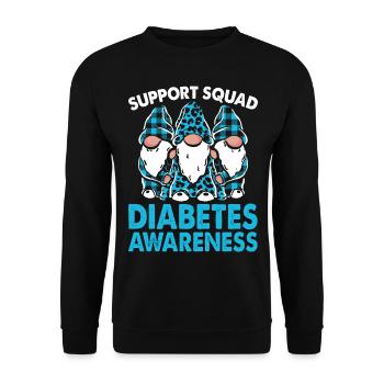 Support Squad Diabetes Awareness Month - Unisex Sweatshirt - black - Front - Alina (178cm) & Michal (187cm)