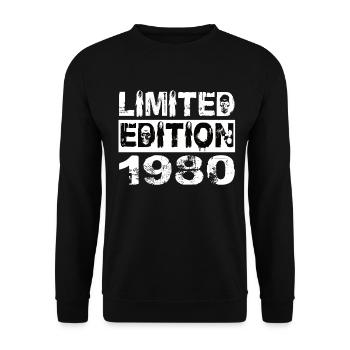 Limited Edition 1980 Birthday 1980 Birthday - Unisex Sweatshirt - black - Front - Alina (178cm) & Michal (187cm)