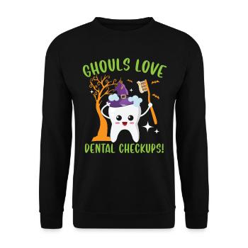 Mortuary snatchers love dental care - Unisex Sweatshirt - black - Front - Alina (178cm) & Michal (187cm)