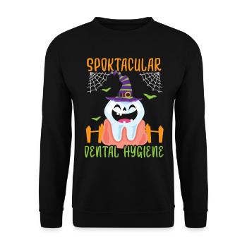 Spooctacular dental hygiene. - Unisex Sweatshirt - black - Front - Alina (178cm) & Michal (187cm)