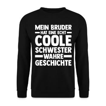 Familie Schwester - Unisex Pullover - Schwarz - Vorne - Alina (178cm) & Michal (187cm)
