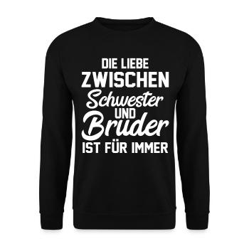 Familie Geschwister Bruder Schwester - Unisex Pullover - Schwarz - Vorne - Alina (178cm) & Michal (187cm)