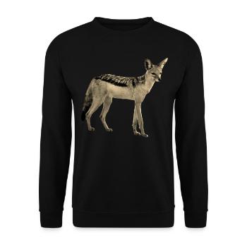 Chacal Vintage sépia - Chien sauvage en Afrique - Sweat-shirt Unisexe - noir - Devant - Alina (178cm) & Michal (187cm)