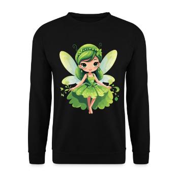 Wunderschöne Elfen-Fee - Verzaubere dein Herz - Unisex Pullover - Schwarz - Vorne - Alina (178cm) & Michal (187cm)