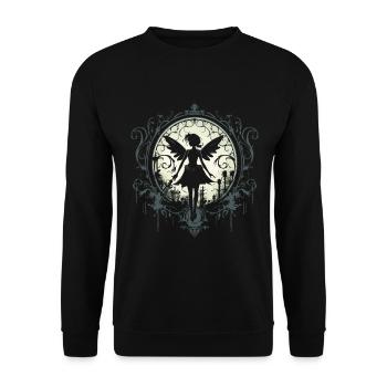 Traumhafte Fee in magischer Feenwelt - Symbol - Unisex Pullover - Schwarz - Vorne - Alina (178cm) & Michal (187cm)