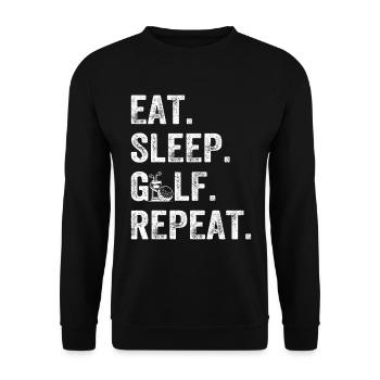Manger dormir Golfer Répéter - Joueur de golf - Sweat-shirt Unisexe - noir - Devant - Alina (178cm) & Michal (187cm)