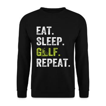 Eat Sleep Golfing Repeat - Golf Player Golfing Gol - Unisex Sweatshirt - black - Front - Alina (178cm) & Michal (187cm)