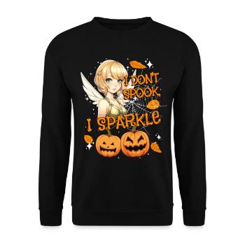 Halloween-Fee Verkleidung I don't spook, I sparkle - Unisex Pullover - Schwarz - Vorne - Alina (178cm) & Michal (187cm)