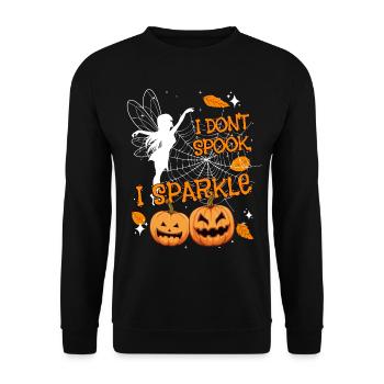 Halloween-Fee Verkleidung I don't spook, I sparkle - Unisex Pullover - Schwarz - Vorne - Alina (178cm) & Michal (187cm)